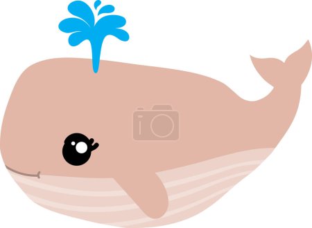 Foto de Dibujos animados linda ballena con pico azul sobre fondo blanco. - Imagen libre de derechos