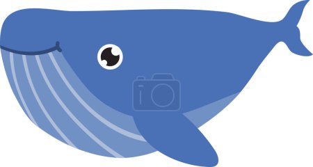 Foto de Lindo dibujo animado ballena marina, ilustración sobre fondo blanco - Imagen libre de derechos