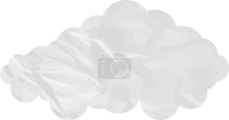 Photo for Cartoon cloud with crumpled paper texture isolated on white - Royalty Free Image