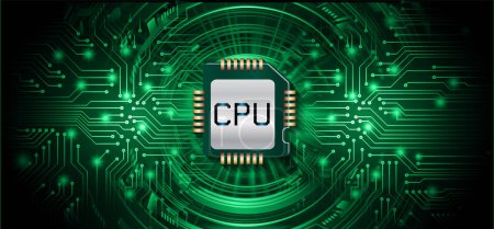 Téléchargez les illustrations : Cpu chip and circuits, future technology concept - en licence libre de droit