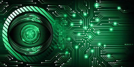 Téléchargez les illustrations : Eye cyber security technology concept background - en licence libre de droit