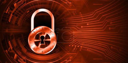 Illustration for Cyber security concept with padlock on the screen - Royalty Free Image