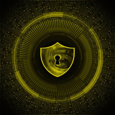 Illustration for Cyber security circuit future technology concept background with lock - Royalty Free Image
