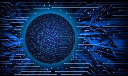 Illustration for Cyber circuit future technology concept background with globe shape - Royalty Free Image