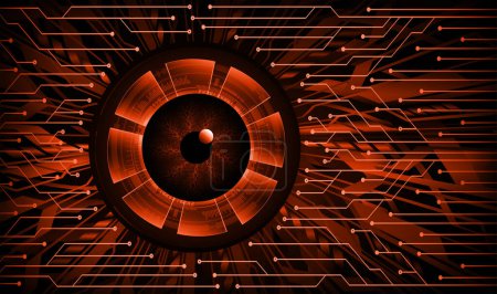 Illustration for Cyber circuit future technology concept background in shape of cyber eye - Royalty Free Image
