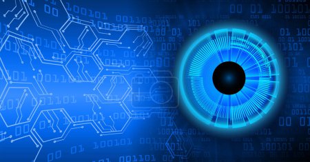 Ilustración de Cyber circuito futuro concepto de tecnología de fondo en forma de ojo cibernético - Imagen libre de derechos