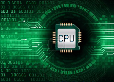 Illustration for Cyber security circuit future technology concept background with cpu chip - Royalty Free Image