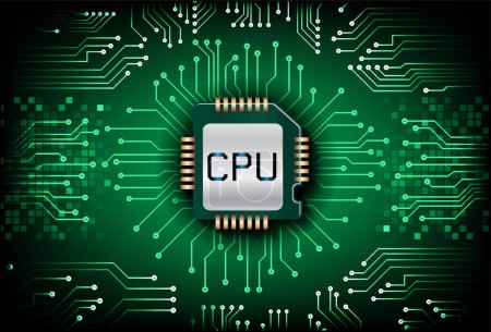 Illustration for CPU cyber circuit future technology concept background - Royalty Free Image