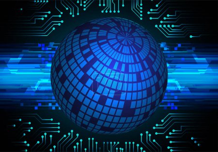 Illustration for Cyber circuit future technology concept background with globe shape - Royalty Free Image