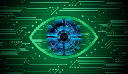 Foto de Cyber circuito futuro concepto de tecnología de fondo en forma de ojo cibernético - Imagen libre de derechos