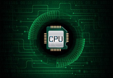 Téléchargez les illustrations : CPU cyber circuit future technologie concept arrière-plan - en licence libre de droit