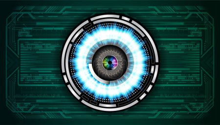 Illustration for Cyber circuit future technology concept background in shape of cyber eye - Royalty Free Image