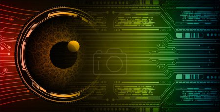 Ilustración de Cyber circuito futuro concepto de tecnología de fondo con ojo cibernético - Imagen libre de derechos