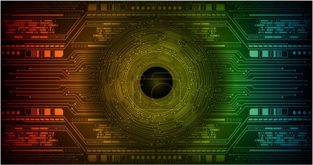 Téléchargez les photos : Cyber circuit future technologie concept arrière-plan avec cyber oeil - en image libre de droit