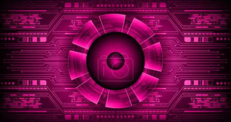 Illustration for Cyber circuit future technology concept background with cyber eye - Royalty Free Image