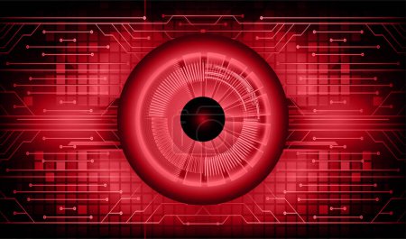 Ilustración de Cyber circuito futuro concepto de tecnología de fondo con ojo cibernético - Imagen libre de derechos