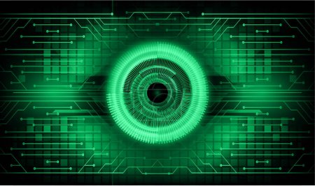 Téléchargez les photos : Cyber circuit future technologie concept arrière-plan avec cyber oeil - en image libre de droit