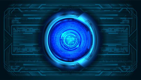 Téléchargez les illustrations : Cyber circuit future technologie concept arrière-plan avec cyber oeil - en licence libre de droit