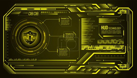Illustration for Cyber circuit future technology concept background, lock concept - Royalty Free Image