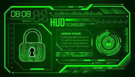 Ilustración de Cibercircuito futuro concepto de tecnología de fondo con elementos HUD - Imagen libre de derechos