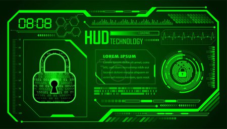 Téléchargez les illustrations : Cyber circuit future technologie concept arrière-plan avec des éléments HUD - en licence libre de droit