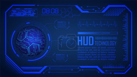 Ilustración de Cibercircuito futuro concepto de tecnología de fondo con elementos HUD - Imagen libre de derechos