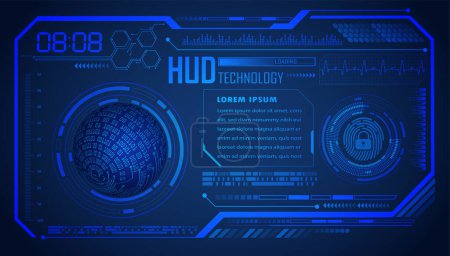 Ilustración de Hud finger print world cyber circuit future technology concept background - Imagen libre de derechos