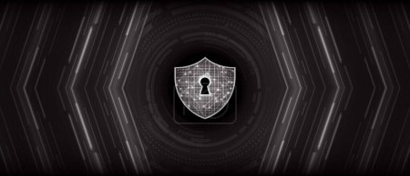 Illustration for Closed Padlock on digital background, cyber security - Royalty Free Image
