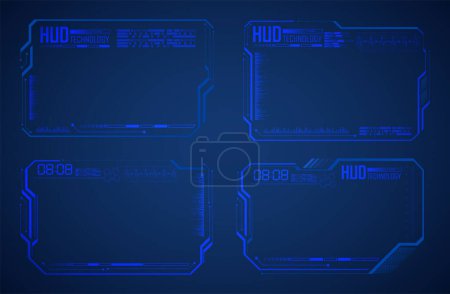 Ilustración de Hud cyber circuit futuro concepto de tecnología de fondo - Imagen libre de derechos