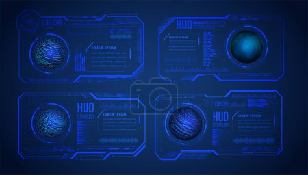 Illustration for Hud cyber circuit future technology concept background - Royalty Free Image