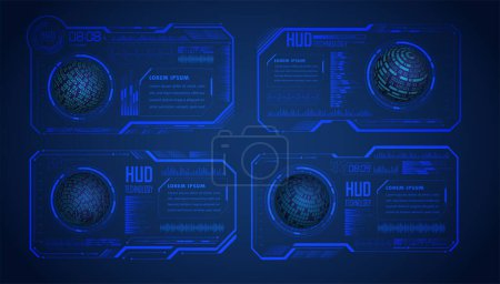 Illustration for Hud cyber circuit future technology concept background - Royalty Free Image