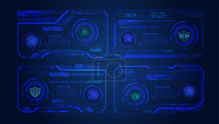 Ilustración de Hud cyber circuit futuro concepto de tecnología de fondo - Imagen libre de derechos