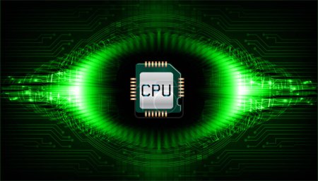 Téléchargez les illustrations : CPU cyber circuit future technologie concept arrière-plan - en licence libre de droit