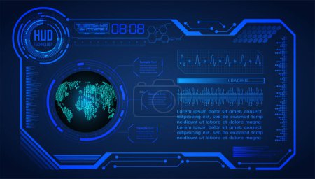 Téléchargez les illustrations : Cyber circuit future technologie concept arrière-plan avec forme de globe - en licence libre de droit