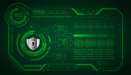 Illustration for Lock cyber circuit future technology concept background - Royalty Free Image
