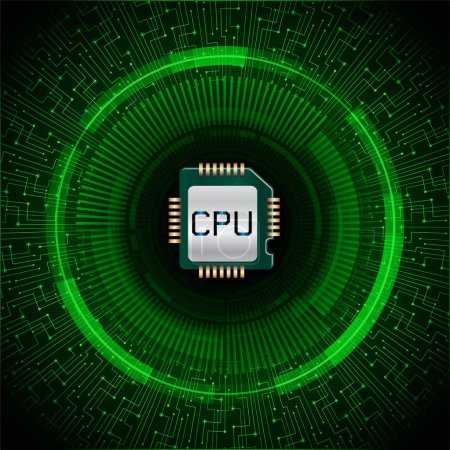 Illustration for Microchip, cpu, processor. vector illustration - Royalty Free Image