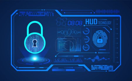 Illustration for Padlock icon with neon effect. cyber security concept. vector illustration - Royalty Free Image