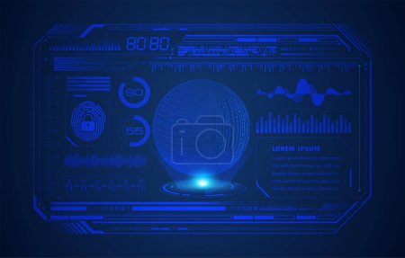 Illustration for Futuristic hud user interface. vector illustration of hud interface with virtual screen and digital elements. - Royalty Free Image