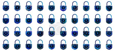 Illustration for Set of locks security concept icons - Royalty Free Image