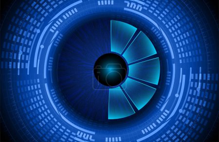 Foto de Botón azul del sistema cibernético. fondo de tecnología digital - Imagen libre de derechos