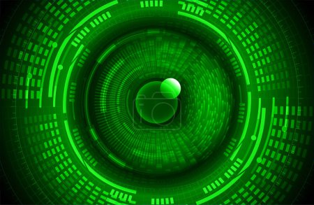 Ilustración de Fondo de pantalla futurista abstracto verde, sistema de seguridad redonda digital - Imagen libre de derechos