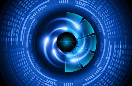 Ilustración de Botón azul del sistema cibernético. fondo de tecnología digital - Imagen libre de derechos