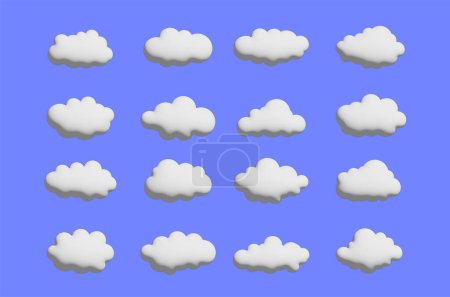 Ilustración de Cielo azul con nubes blancas patrón sin costuras - Imagen libre de derechos