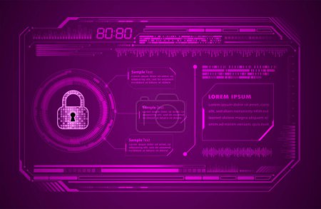 Illustration for Safety concept, Closed Padlock on digital, cyber security - Royalty Free Image