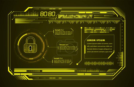 Illustration for Safety concept, Closed Padlock on digital, cyber security - Royalty Free Image