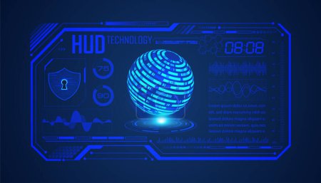 Illustration for A blue sphere with circular background - Royalty Free Image