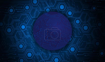 Illustration for Digital technology concept, abstract futuristic design with circle sphere, abstract background - Royalty Free Image