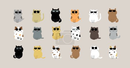 Illustration for Vector illustration of cats set. - Royalty Free Image