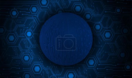 Illustration for Digital technology concept, abstract futuristic design with circle sphere, abstract background - Royalty Free Image
