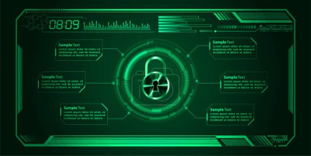 Illustration for Cyber security interface with lock. vector illustration. - Royalty Free Image